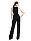 cheap Evening Dresses-Jumpsuits Sheath / Column Open Back Dress Formal Evening Floor Length Sleeveless Jewel Neck Jersey with Pleats 2023