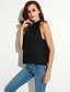 cheap Women&#039;s Blouses &amp; Shirts-Women&#039;s Going out Street chic Blouse - Solid Colored Backless Crew Neck Black M