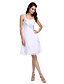 Χαμηλού Κόστους Φορέματα ειδικών περιστάσεων-Γραμμή Α χαριτωμένο στυλ Κοκτέιλ Πάρτι Φόρεμα Λεπτές Τιράντες Αμάνικο Μέχρι το γόνατο Σιφόν με Πλισέ 2021