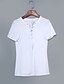 levne Topy nadměrné velikosti-Dámské Tričko Jednobarevné Do V Khaki Bílá Černá Denní Víkend Nabírané šaty Oblečení / Léto / Krátký rukáv