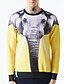 cheap Men&#039;s Hoodies &amp; Sweatshirts-Men&#039;s Hoodie 3D Print Oversized Round Neck Active / Street chic / Punk &amp; Gothic Sports / Club - Long Sleeve Yellow / Fall / Winter