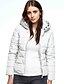 abordables Abrigos Largos para mujer-Mujer Acolchado Anorak Diario Noche Tallas Grandes Un Color Poliéster Manga Larga Blanco / Negro / Amarillo L / XL / XXL