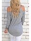 preiswerte Pullover-Damen Street Schick Patchwork Solide Pullover Langarm Standard Pullover Cardigans Gurt Herbst Winter Schwarz Grau / Festtage / Ausgehen / Sexy