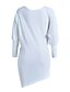 Χαμηλού Κόστους Γυναικεία Φορέματα-Γυναικεία Εφαρμοστό Μακρυμάνικο Μονόχρωμο Άνοιξη Φθινόπωρο Καθημερινό Καθημερινά Κλαμπ Μανίκι Νυχτερίδα Βαμβάκι Κρασί Λευκό Τ M L XL / Μίνι