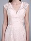 cheap Bridesmaid Dresses-Sheath / Column Bridesmaid Dress V Neck Sleeveless Two Piece Floor Length Lace with Sash / Ribbon