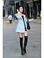 cheap Women&#039;s Coats &amp; Trench Coats-Women&#039;s Going out / Casual/Daily Sexy / Simple / Cute Coat,Solid V Neck Long Sleeve Winter Blue / Pink / Gray Cotton Medium