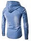 cheap Men&#039;s Shirts-Men&#039;s Patchwork Solid Colored Shirt - Cotton Casual Daily Hooded Blue / Light Blue / Spring / Fall / Long Sleeve