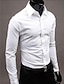 voordelige Overhemden voor heren-Voor heren Overhemd Overhemd met knopen Shirt met kraag Zwart Wit Geel Lange mouw Effen Overhemdkraag Formeel Bruiloft Kleding