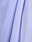 voordelige Moeder van de bruid jurk-Strak / kolom Moeder van de bruid jurk Elegant Met sieraad Over de knie Chiffon Mouwloos Neen met Kristaldetails 2023