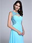 cheap Special Occasion Dresses-Sheath / Column Open Back Prom Formal Evening Dress Scoop Neck Sleeveless Sweep / Brush Train Chiffon with Beading Side Draping 2020