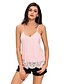 abordables Camisetas y camisolas de mujer-Mujer Encaje Espalda al Aire - Tank Tops, Con Tirantes Un Color Poliéster Licra