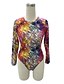 cheap Women&#039;s Jumpsuits &amp; Rompers-Women&#039;s Club Boho Purple Fuchsia Romper Onesie, Print Long Sleeve Spring Fall