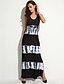 cheap Women&#039;s Dresses-Women&#039;s Going out Street chic Sheath Dress,Print U Neck Maxi Sleeveless Polyester Summer Mid Rise Micro-elastic