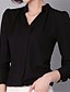 abordables Tops de tallas grandes-Mujer Camisa Color sólido Escote en Pico Formal Trabajo Manga Larga Tops Blanco Negro Rosa / Manga Farol