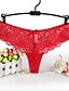 cheap Sexy Lingerie-Women&#039;s Lace G-strings &amp; Thongs Panties Solid Colored Mid Waist Red Green White S M L