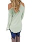 cheap Sweaters-Women&#039;s Solid Colored Pullover Long Sleeve Regular Sweater Cardigans V Neck Fall Winter Wine Light Green / Going out / Sexy
