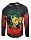 cheap Men&#039;s Jackets &amp; Coats-Men&#039;s Holiday Street chic Regular Jacket, Animal V Neck Print Red XL / XXL / XXXL / Slim