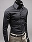 abordables Chemises habillées pour hommes-Homme Chemise Chemise boutonnée Chemise à col Noir Blanche Jaune manche longue Plein Col de Chemise Formel Mariage Vêtement Tenue