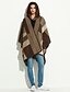 voordelige Damestruien-Dames Dagelijks Street chic Patchwork Lange mouw Grote maten Vleermuismouw  Lang Cloak / Capes, V-hals Winter Wol / Katoen Marineblauw / Rood / Lichtbruin Een maat