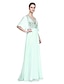 cheap Special Occasion Dresses-A-Line V Neck Floor Length Chiffon / Tulle Dress with Beading by TS Couture®