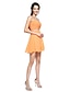 cheap Special Occasion Dresses-A-Line / Fit &amp; Flare Illusion Neck Short / Mini Chiffon Mini Me Cocktail Party Dress with Beading / Criss Cross by TS Couture®