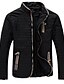 cheap Men&#039;s Jackets &amp; Coats-Men&#039;s Daily Wear Basic Fall / Winter Plus Size Regular Coat, Solid Colored Stand Long Sleeve Polyester / Polyester Taffeta Black / Navy Blue 4XL / XXXXXL / XXXXXXL / Slim