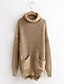 cheap Women&#039;s Sweaters-Women&#039;s Casual Cute Long Pullover,Solid Green / Purple / Brown High Neck Long Sleeve Cotton Autumn Medium Micro-elastic