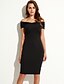 cheap Women&#039;s Dresses-Women&#039;s Off The Shoulder Sexy Polyester Short Sleeve Off Shoulder Midi Bodycon Dress