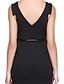 cheap Cocktail Dresses-Sheath / Column Little Black Dress Celebrity Style Holiday Homecoming Cocktail Party Dress V Neck Sleeveless Knee Length Stretch Satin with Sash / Ribbon 2021 / Prom