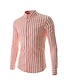 billige Herreskjorter-Bomull Medium Langermet,Skjortekrage Skjorte Stripet Vår Enkel Fritid/hverdag Herre