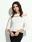 voordelige Damestruien-Dames Casual/Dagelijks Eenvoudig Normaal Pullover Effen-Wit Zwart Boothals Lange mouw Katoen Lente Medium Micro-elastisch