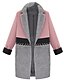 cheap Women&#039;s Coats &amp; Trench Coats-Women&#039;s Plus Size / Daily Casual / Street chic CoatColor Block Plus Size Hin Thin Slim Shirt Collar Long Sleeve Spring / Winter Medium