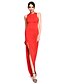 preiswerte Kleider für besondere Anlässe-Eng anliegend Schmuck Boden-Länge Jersey Kleid mit Vorne geschlitzt durch TS Couture®