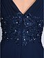 cheap Special Occasion Dresses-A-Line Elegant Formal Evening Black Tie Gala Dress V Neck Sleeveless Sweep / Brush Train Chiffon with Ruched Appliques 2020