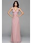 cheap Bridesmaid Dresses-A-Line Bridesmaid Dress V Neck Sleeveless Sexy Floor Length Chiffon with Draping / Side Draping 2022