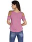 economico Bluse e camicie da donna-T-shirt Per donna Pizzo, Tinta unita A V