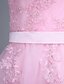 Χαμηλού Κόστους Κοκτέιλ Φορέματα-Γραμμή Α Αργίες Καλωσόρισμα Κοκτέιλ Πάρτι Φόρεμα Λαιμόκοψη V Αμάνικο Μέχρι το γόνατο Τούλι με Ζώνη / Κορδέλα Διακοσμητικά Επιράμματα 2021 / Χοροεσπερίδα