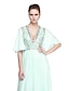 cheap Special Occasion Dresses-A-Line V Neck Floor Length Chiffon / Tulle Dress with Beading by TS Couture®