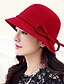 abordables Sombreros de mujer-Mujer Lana Sombrero Playero-Vintage Trabajo Un Color Negro Wine Rojo
