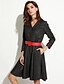 cheap Women&#039;s Dresses-Women&#039;s Solid Gray Dress , Vintage / Casual V Neck Long Sleeve