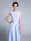 cheap Mother of the Bride Dresses-Sheath / Column Mother of the Bride Dress Elegant Jewel Neck Ankle Length Lace Taffeta Sleeveless No with Lace 2023