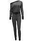 cheap Women&#039;s Jumpsuits &amp; Rompers-Women&#039;s Off The Shoulder Slim JumpsuitsGoing out / Daily Sexy / Street chic Solid Patchwork Slim Fashion One Shoulder Long Sleeve Mid Rise