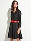 cheap Women&#039;s Dresses-Women&#039;s Solid Gray Dress , Vintage / Casual V Neck Long Sleeve