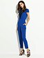 cheap Women&#039;s Jumpsuits &amp; Rompers-Women&#039;s Daily Sexy Solid Round Neck Jumpsuits,Straight Short Sleeve Summer Polyester