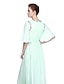 Χαμηλού Κόστους Φορέματα ειδικών περιστάσεων-Γραμμή Α Λαιμόκοψη V Μακρύ Σιφόν / Τούλι Φόρεμα με Χάντρες με TS Couture®