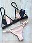 tanie Stroje Kąpielowe Damskie-Damskie Stroje kąpielowe Bikini Kostium kąpielowy Kolorowy blok Różowy Kostiumy kąpielowe / Seksowny