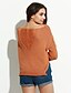 billige damesweaters-Dame Simpel / Street I-byen-tøj / Casual/hverdag Normal Pullover Ensfarvet,Gul V-hals Langærmet Bomuld Forår / Efterår Medium