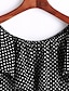 Χαμηλού Κόστους Γυναικεία Μπλουζάκια (Tops)-Γυναικεία T-shirt Καθημερινά Απλό Πουά,Κοντομάνικο Χαμόγελο Καλοκαίρι Μεσαίου Πάχους Πολυεστέρας Μαύρο