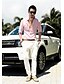 cheap Men&#039;s Casual Shirts-Men&#039;s Shirt Solid Colored Square Neck White Black Rosy Pink Army Green Long Sleeve Daily Going out Tops Linen / Spring / Fall