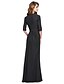 cheap Mother of the Bride Dresses-Sheath / Column V Neck Floor Length Stretch Satin Mother of the Bride Dress with Split Front / Criss Cross / Crystal Brooch by LAN TING BRIDE®